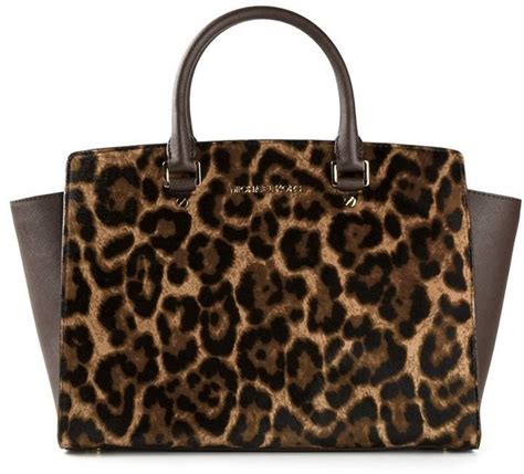 michael kors leopard bag selma|Michael Kors selma medium black.